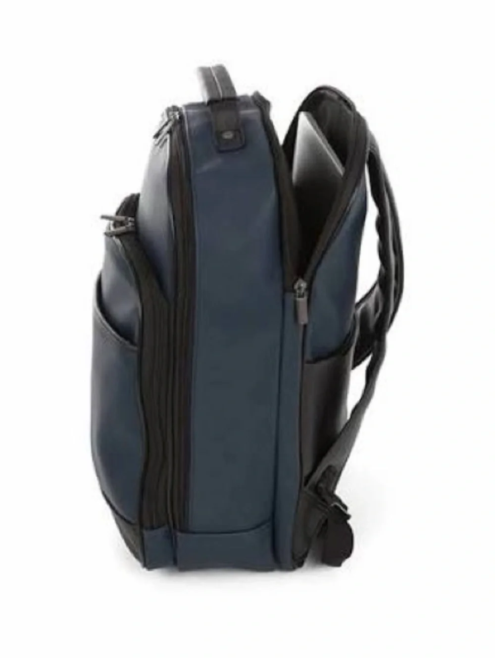 Bugatti Blue Twill and Vegan Leather 15.6 Laptop Backpack